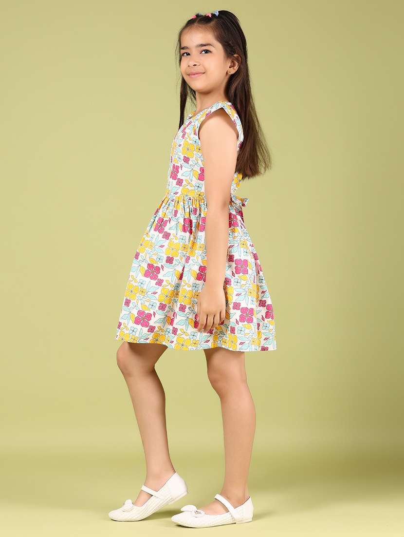 girls floral printed round neck frock - 21784652 -  Standard Image - 2