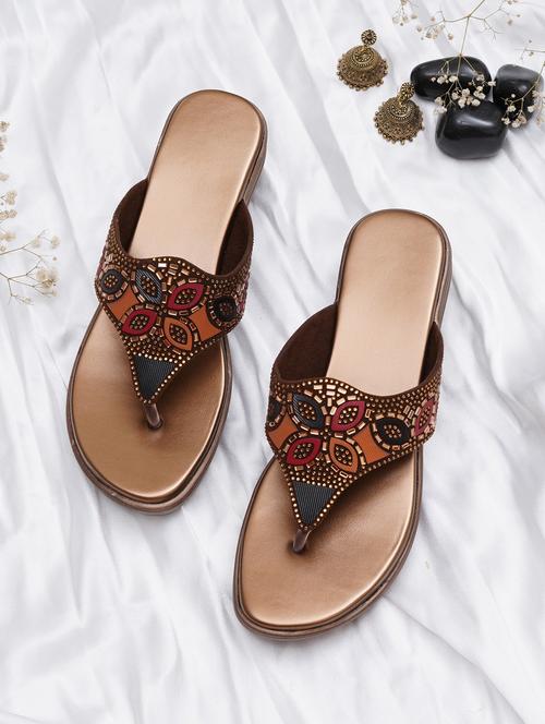 women brown toe separator wedge - 21784948 - Standard Image - 0