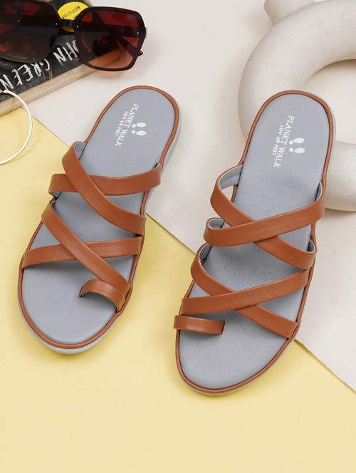 women tan one toe sandal - 21784950 -  Standard Image - 0