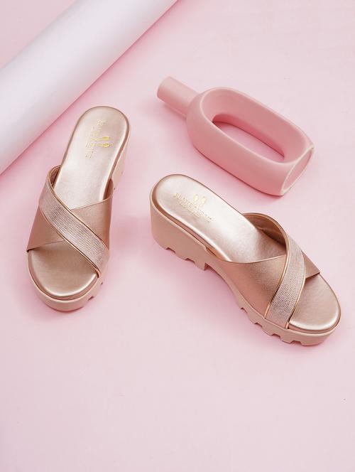 women pink slip on wedge - 21784971 - Standard Image - 0