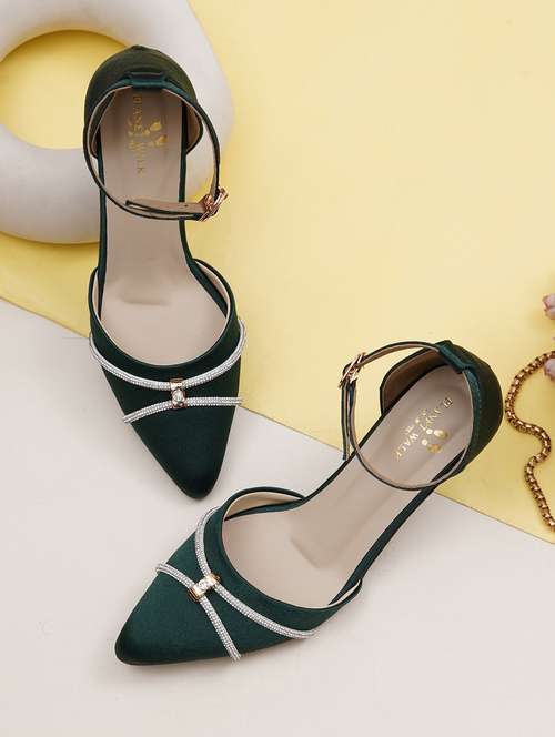 women embellished ankle strap pointed sandal - 21784978 - Standard Image - 0
