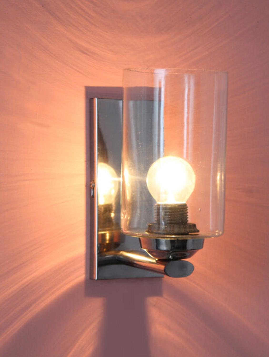 fancy wall light chrome finish with crystal clear glass - 21784988 - Zoom Image - 0