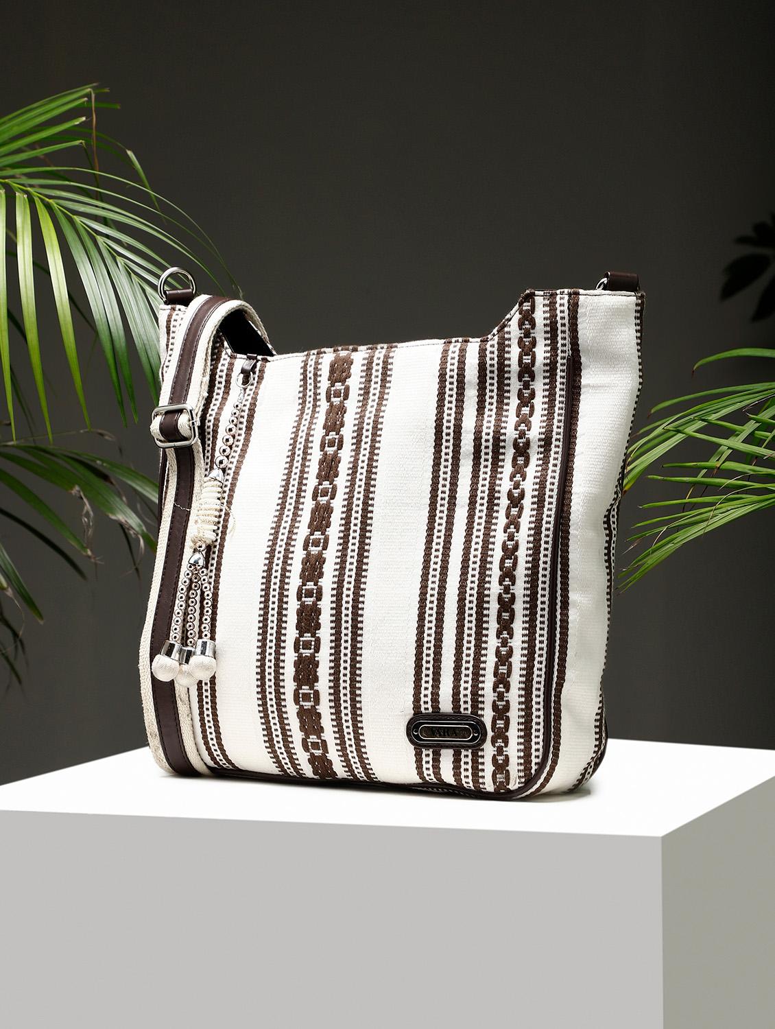 women brown striped tote bag - 21784994 - Zoom Image - 0