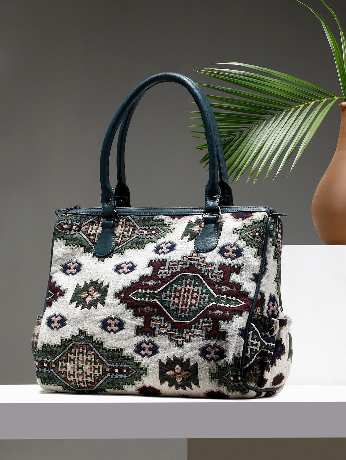 women green self design handbag - 21784999 - Zoom Image - 0