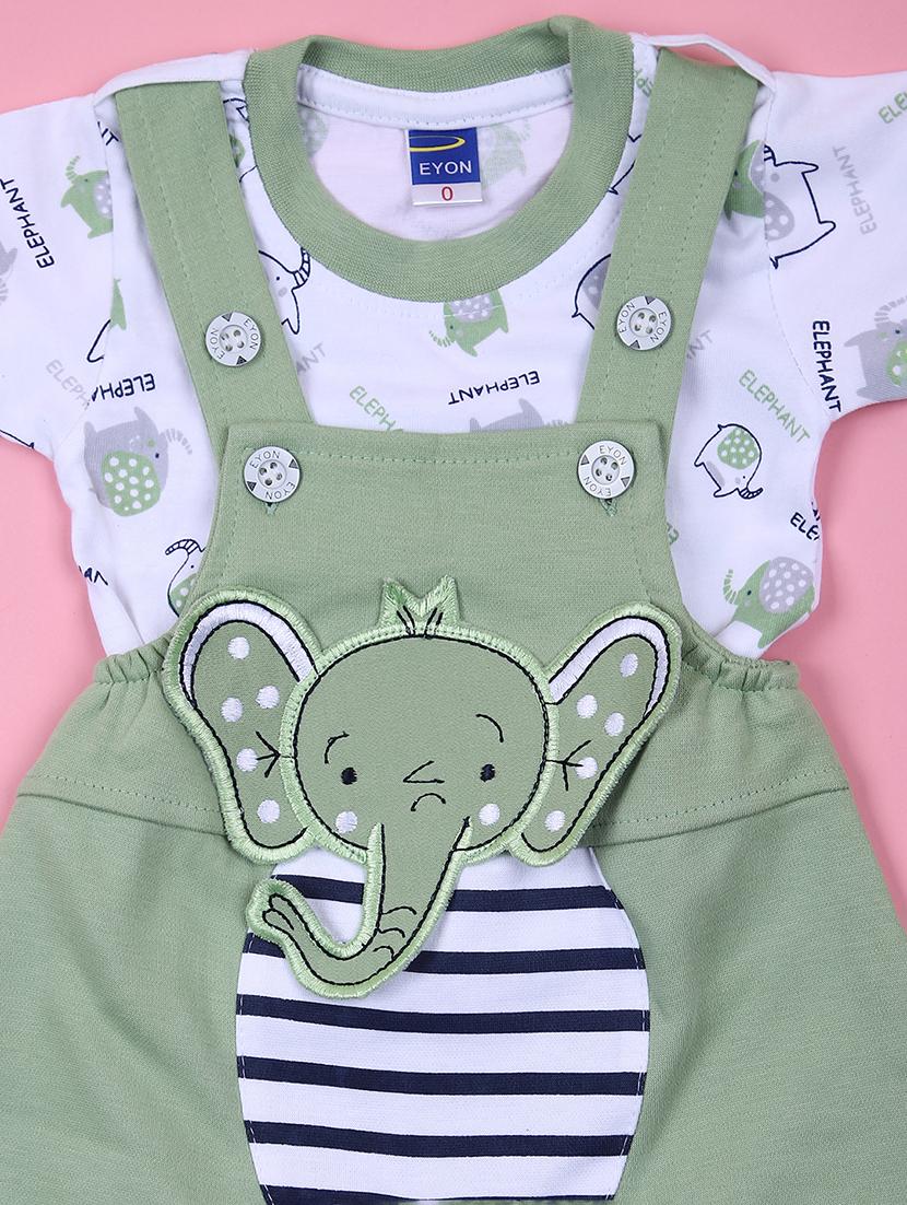 boys printed t-shirt & dungaree casual wear set - 21785203 - Standard Image - 2