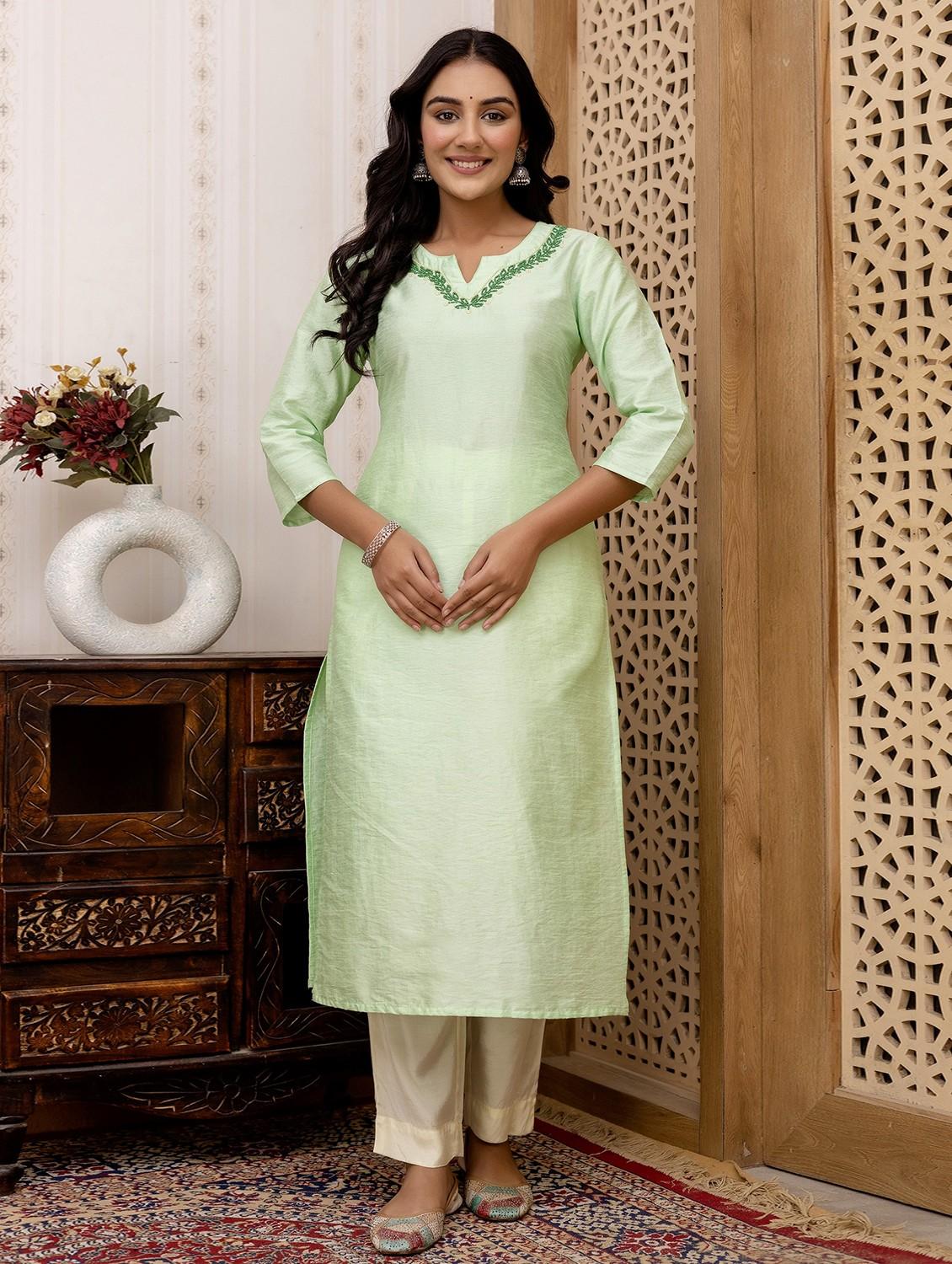 women three quarter sleeve straight kurta - 21785546 - Zoom Image - 0
