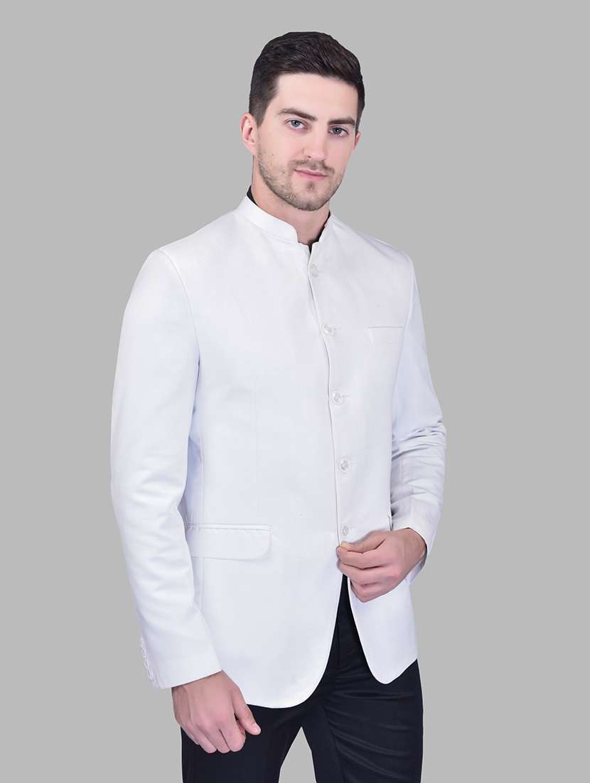 men solid long sleeve bandhgala blazer - 21785874 -  Standard Image - 2