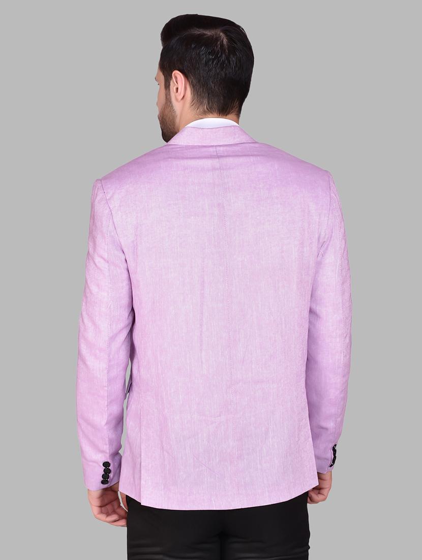 men solid lapel collar single breasted casual blazer - 21785885 - Standard Image - 2