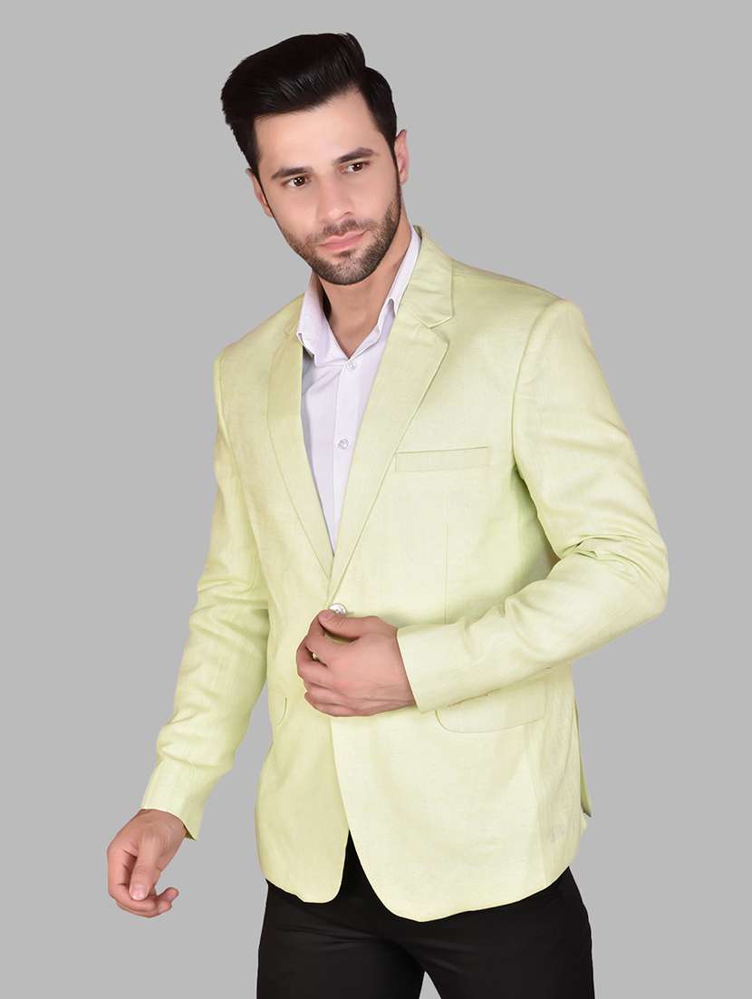 men long sleeves solid single breasted casual blazer