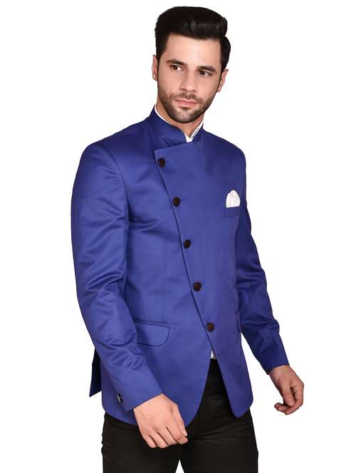 men solid long sleeve bandhgala blazer - 21785921 -  Standard Image - 0