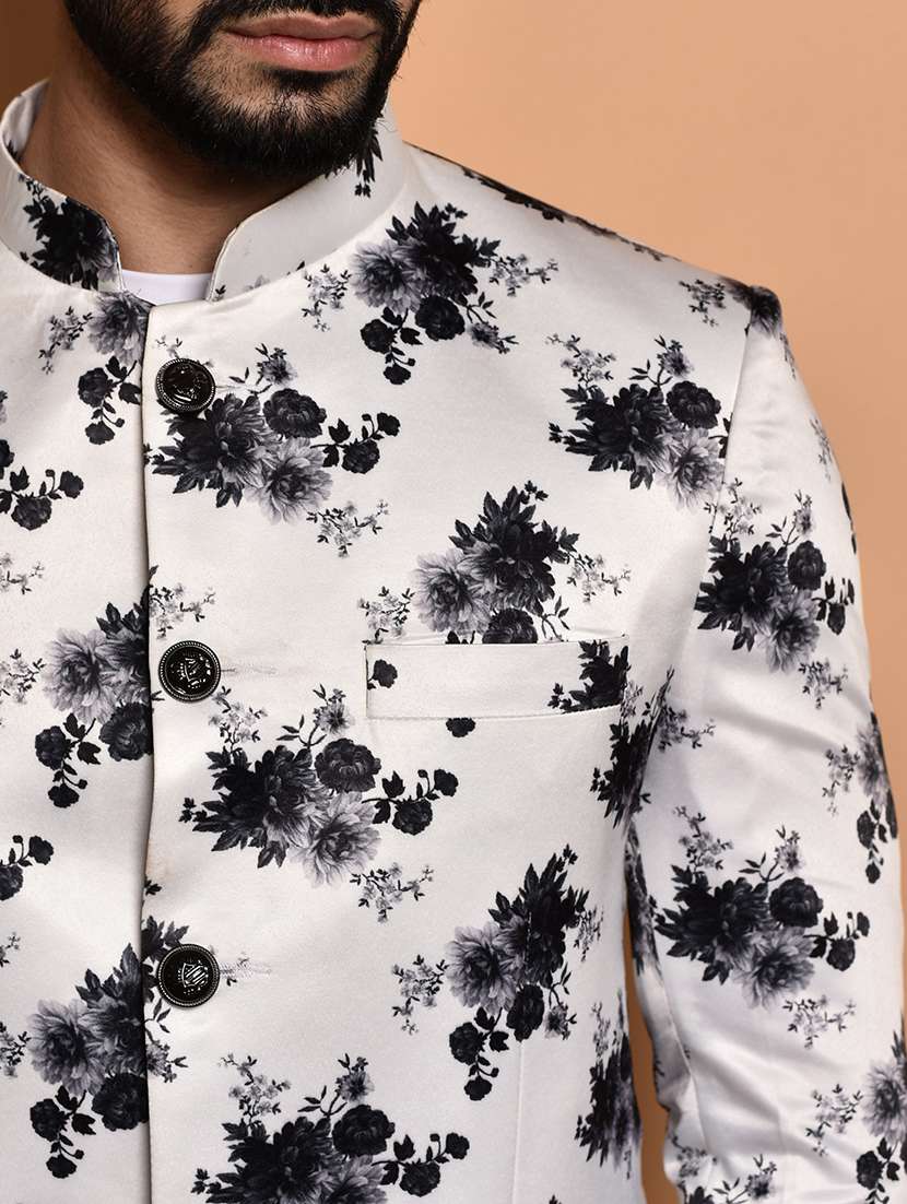 men long sleeves printed single breasted casual blazer - 21785953 -  Standard Image - 2