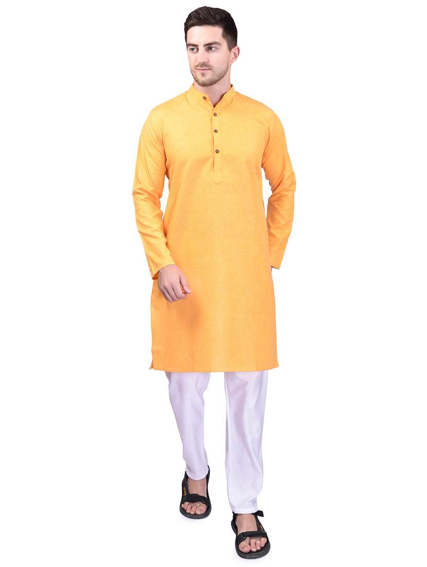 men solid mandarin neck kurta pyjama set