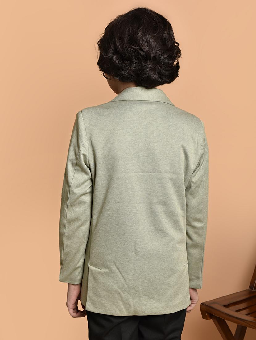 boys long sleeves solid single breasted blazer - 21786228 - Standard Image - 2