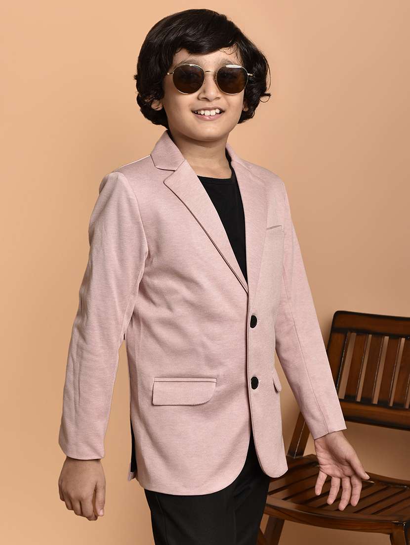 boys long sleeves solid single breasted blazer