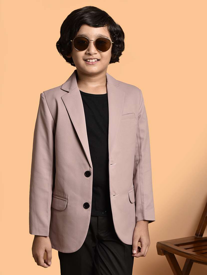 boys long sleeves solid single breasted blazer