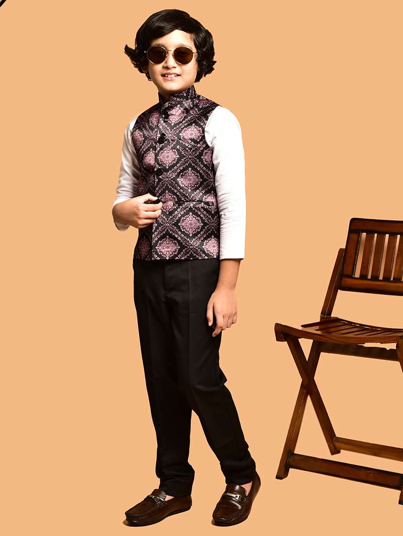 boys solid lapel collar single breasted casual blazer - 21786249 -  Standard Image - 2