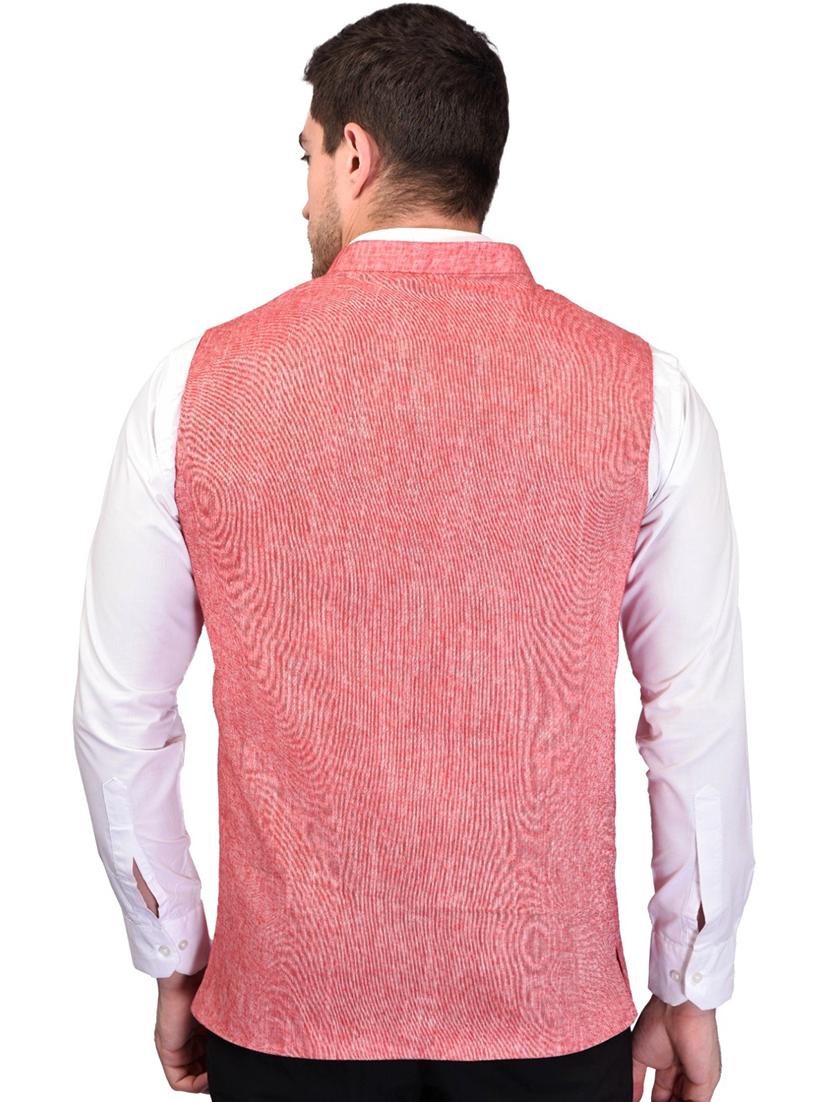 men solid mandarin neck regular fit nehru jacket - 21786299 - Standard Image - 2