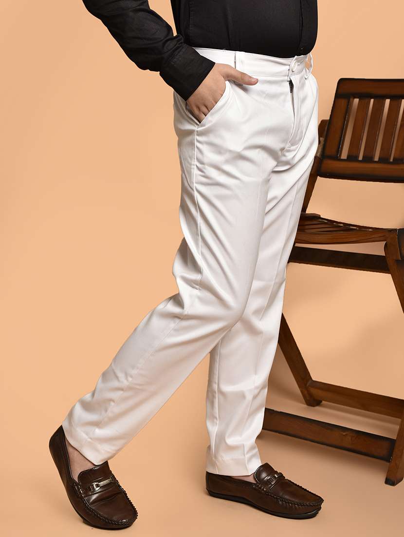 boys solid mid rise regular fit trouser  - 21786367 -  Standard Image - 2