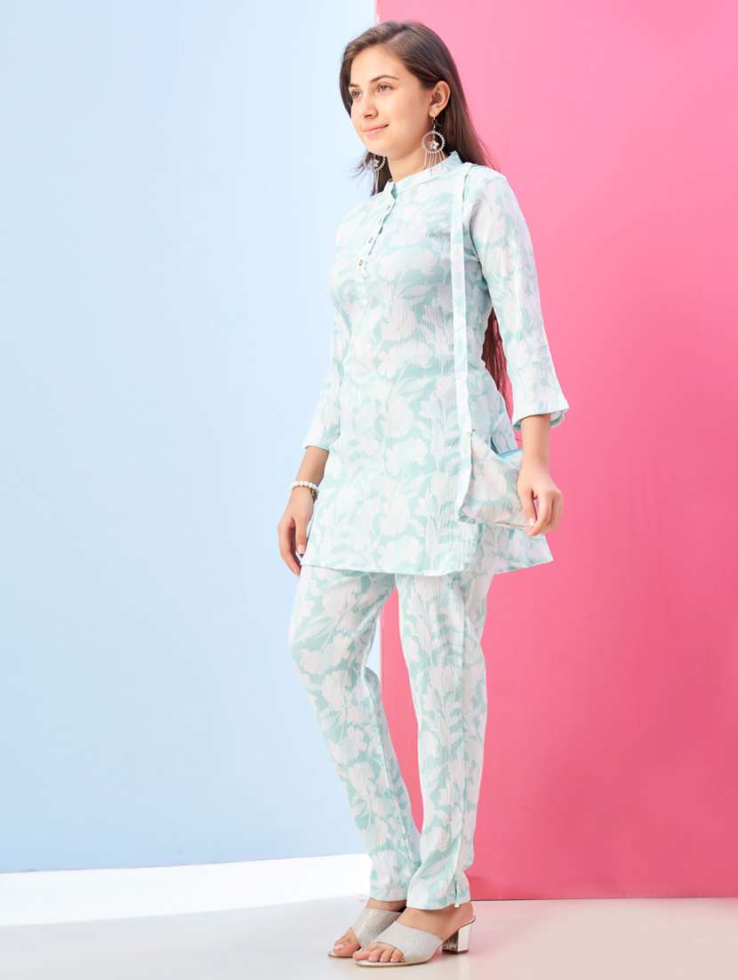 girls floral printed top & trouser co-ords set - 21786417 - Standard Image - 2