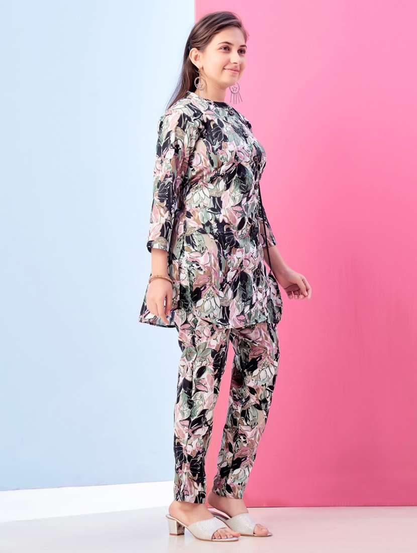 girls printed top & trouser co-ords set - 21786419 -  Standard Image - 2