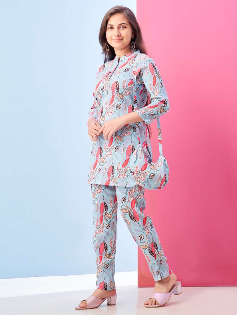 girls printed top & trouser co-ords set - 21786423 - Standard Image - 2
