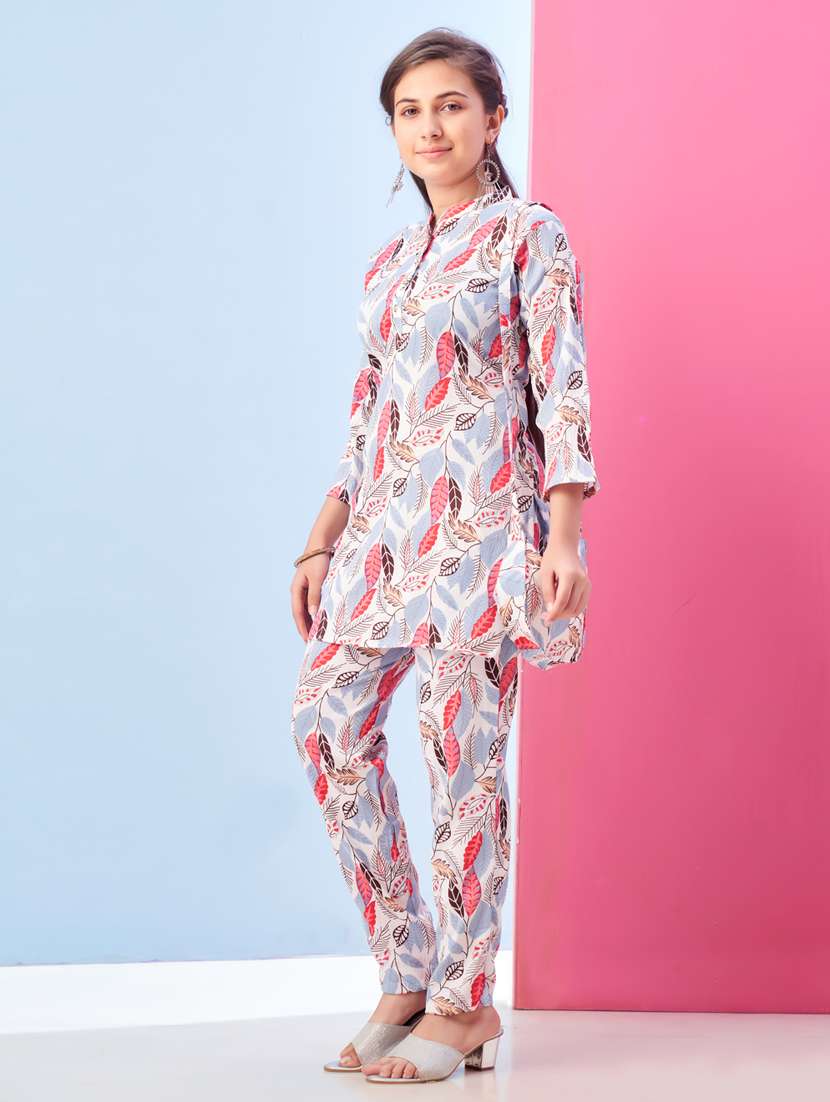 girls printed top & trouser co-ords set - 21786424 -  Standard Image - 2