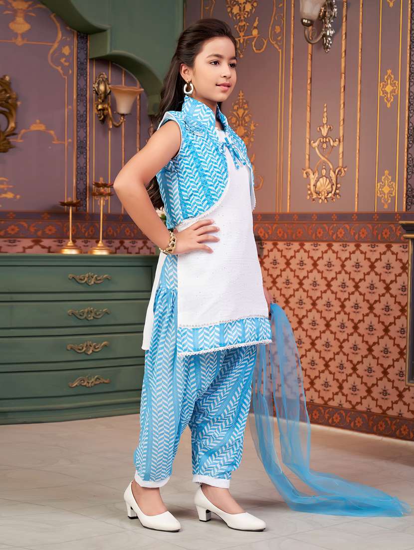 girls printed kurta and salwar with dupatta   - 21786500 -  Standard Image - 2