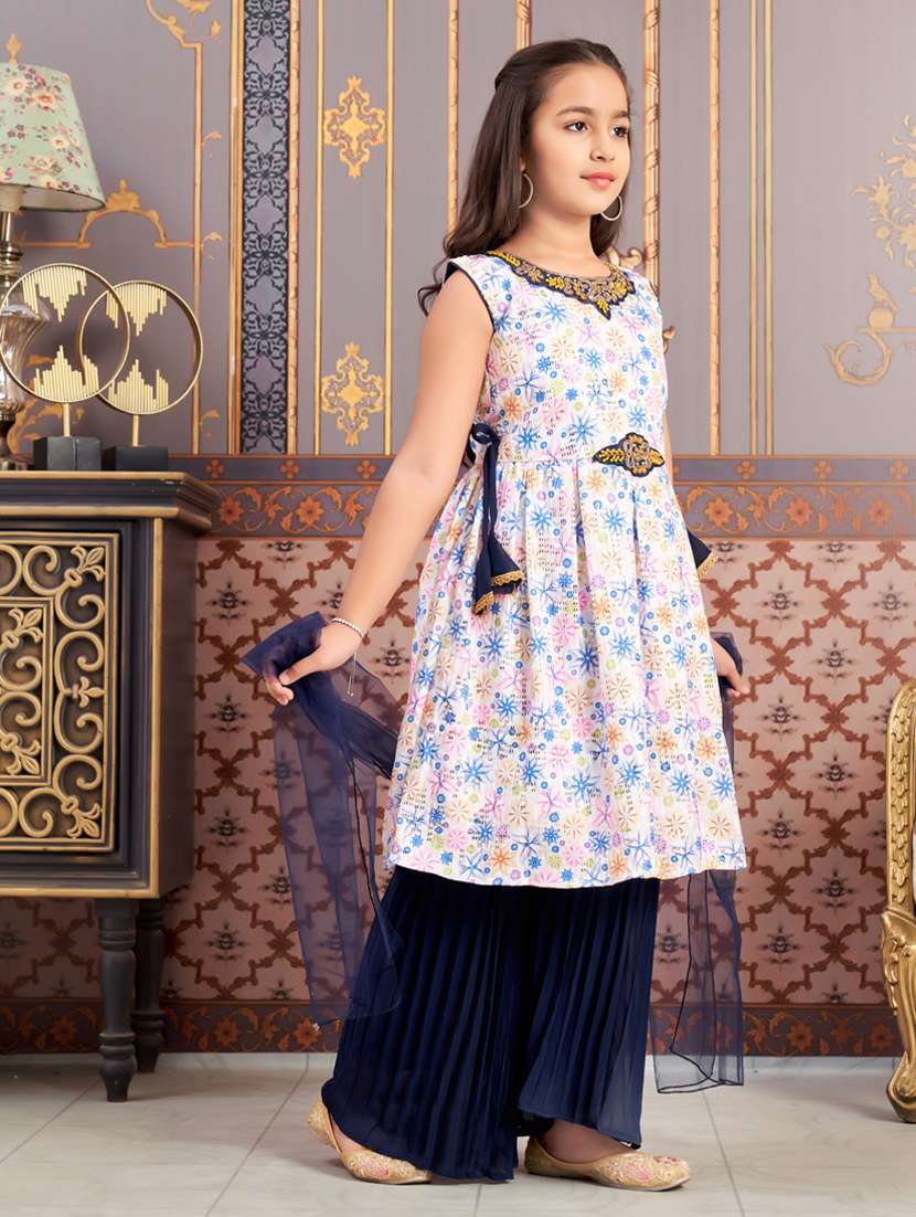 girls printed kurta and palazzo with dupatta   - 21786513 -  Standard Image - 2