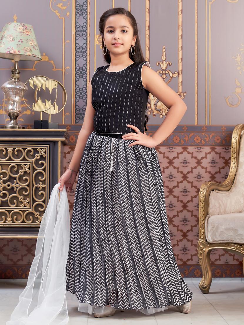 girls printed sleeveless lehenga choli set - 21786561 - Standard Image - 2