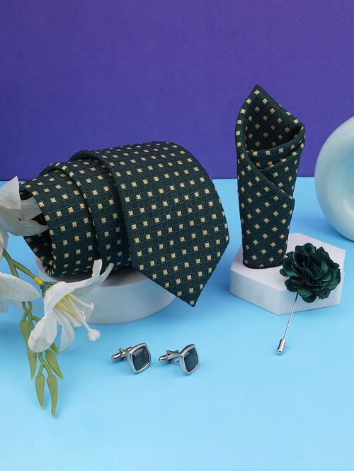 men textured neck tie with pocket square - 21786664 -  Standard Image - 0