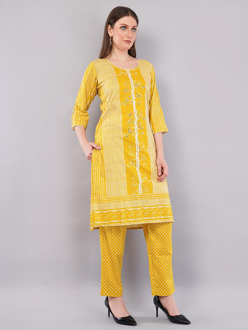women three quarter sleeve kurta pant with dupatta set - 21786760 - Standard Image - 2