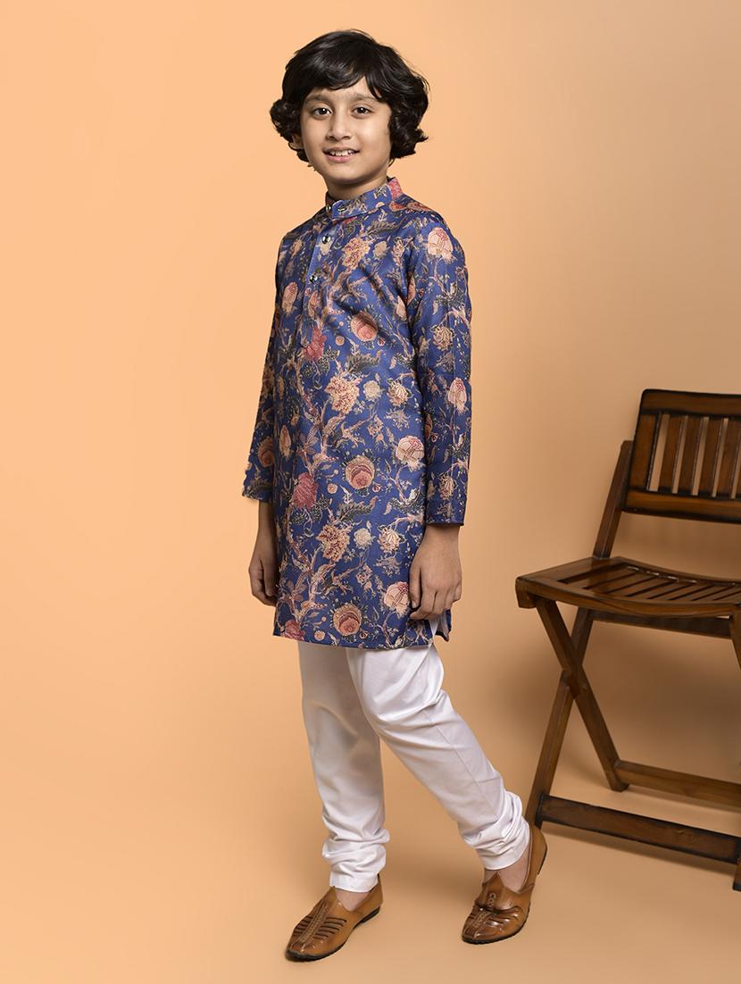 boys printed mandarin neck kurta pyjama set - 21787231 - Zoom Image - 0