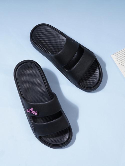 women black slip on slider - 21787314 - Standard Image - 0