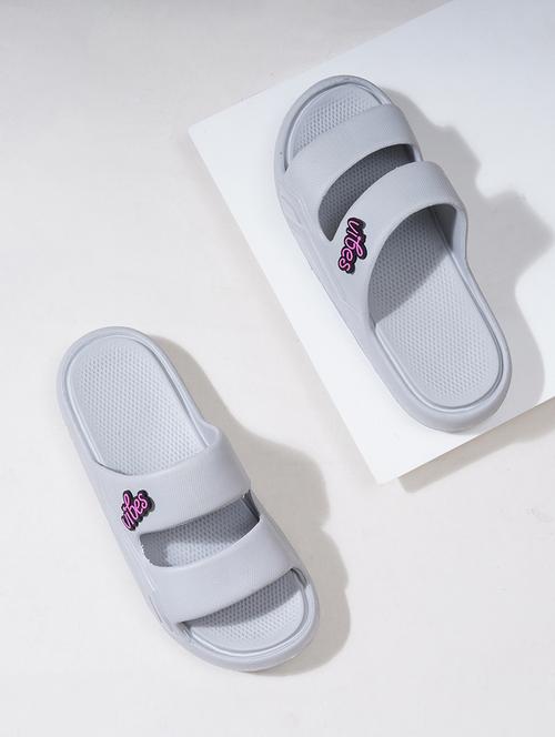 women grey slip on slider - 21787318 - Standard Image - 0