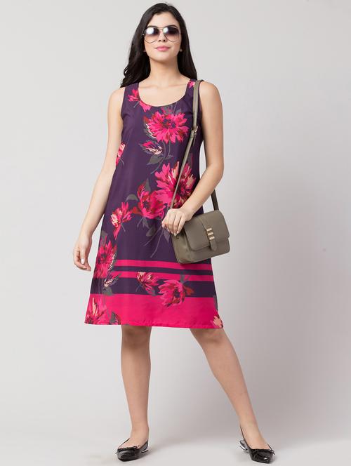 women floral print sleeveless a-line dress - 21787320 - Standard Image - 0