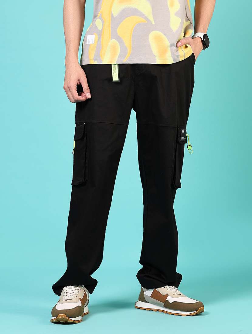 men mid rise solid cargo