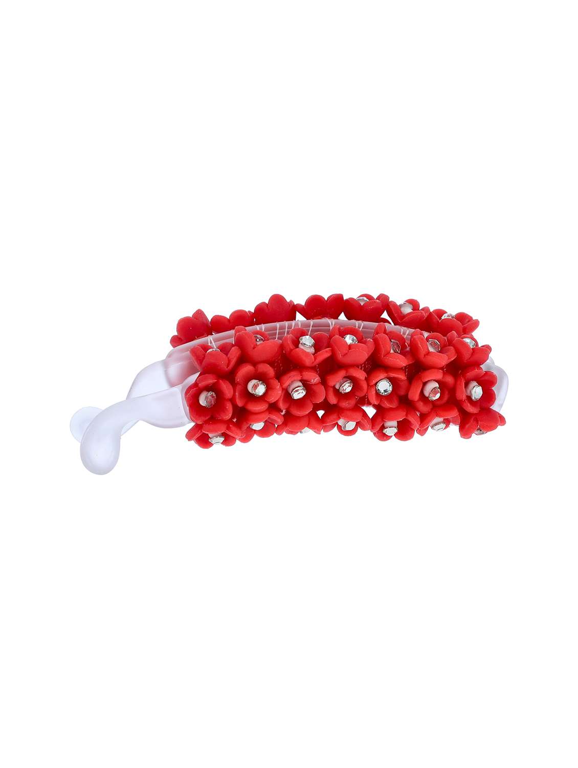women handmade rose flower banana clip