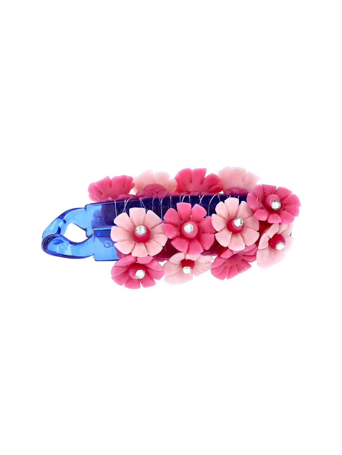 women handmade rose flower banana clip