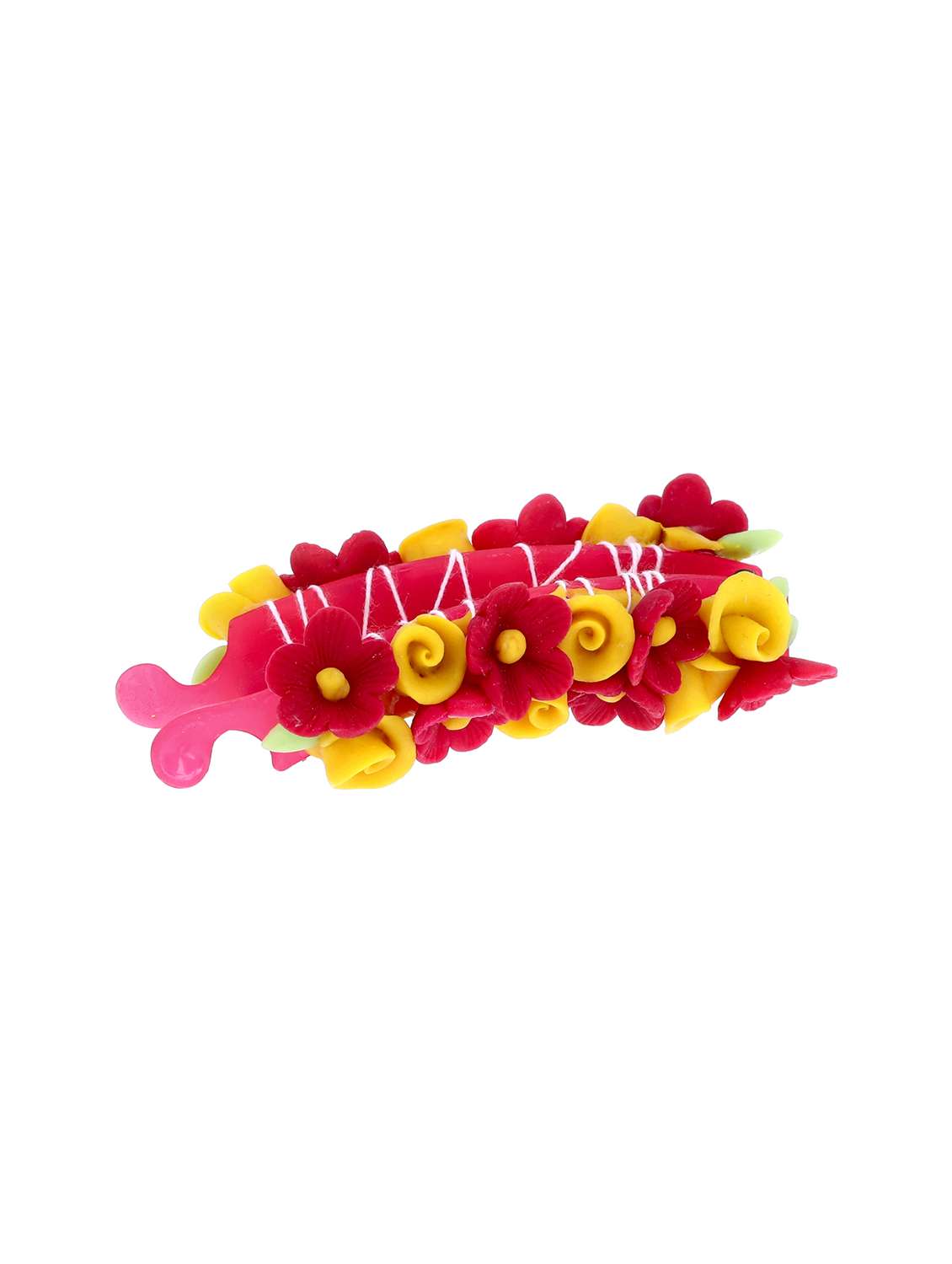 women handmade rose flower banana clip