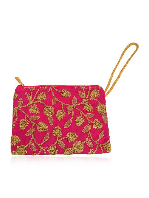 women pink embroidered clutch - 21788834 -  Standard Image - 0