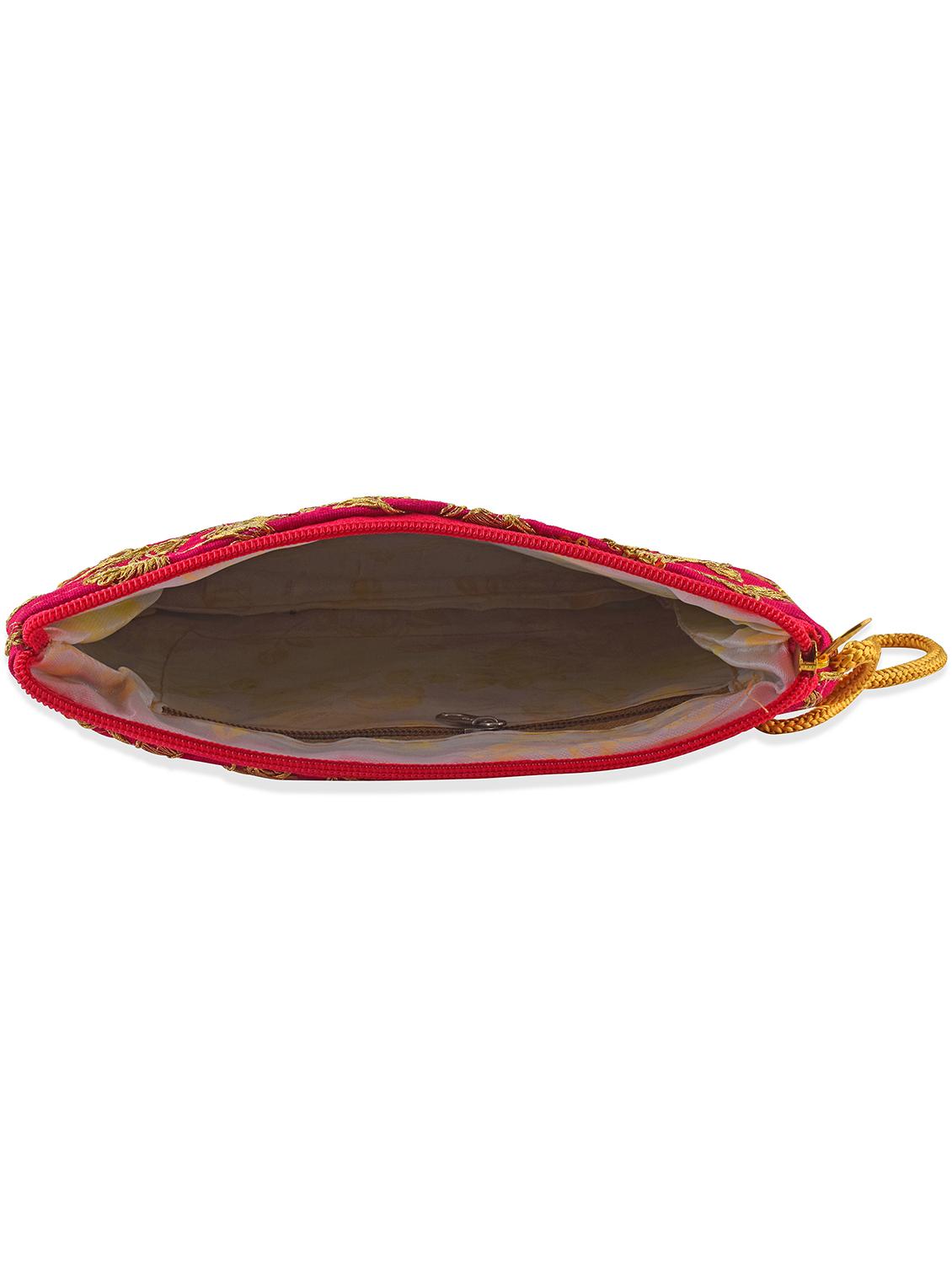 women pink embroidered clutch - 21788834 - Standard Image - 2