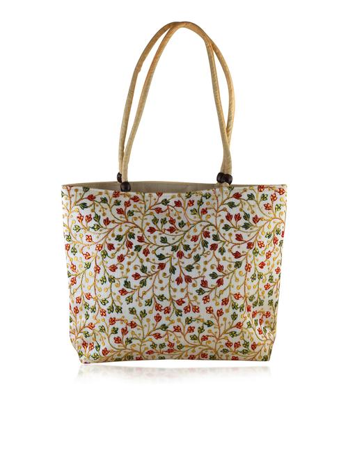 women cream embroidered handbag - 21788836 - Standard Image - 0