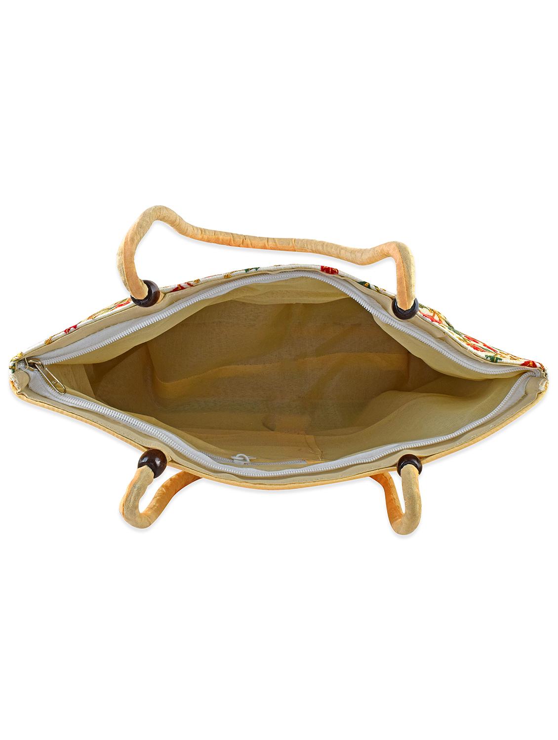 women cream embroidered handbag - 21788836 - Standard Image - 2