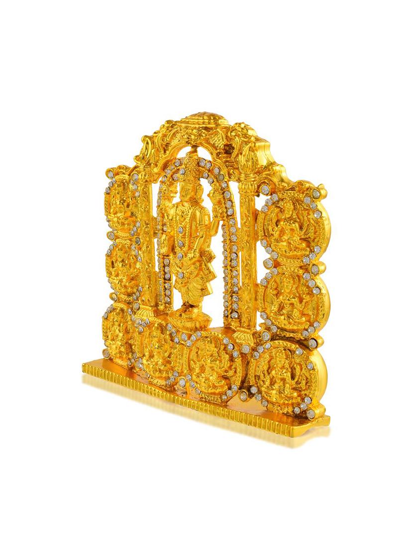 brass gold lakshmi nayaran asht-lakhmi hindu stand idol - 21788851 - Standard Image - 2