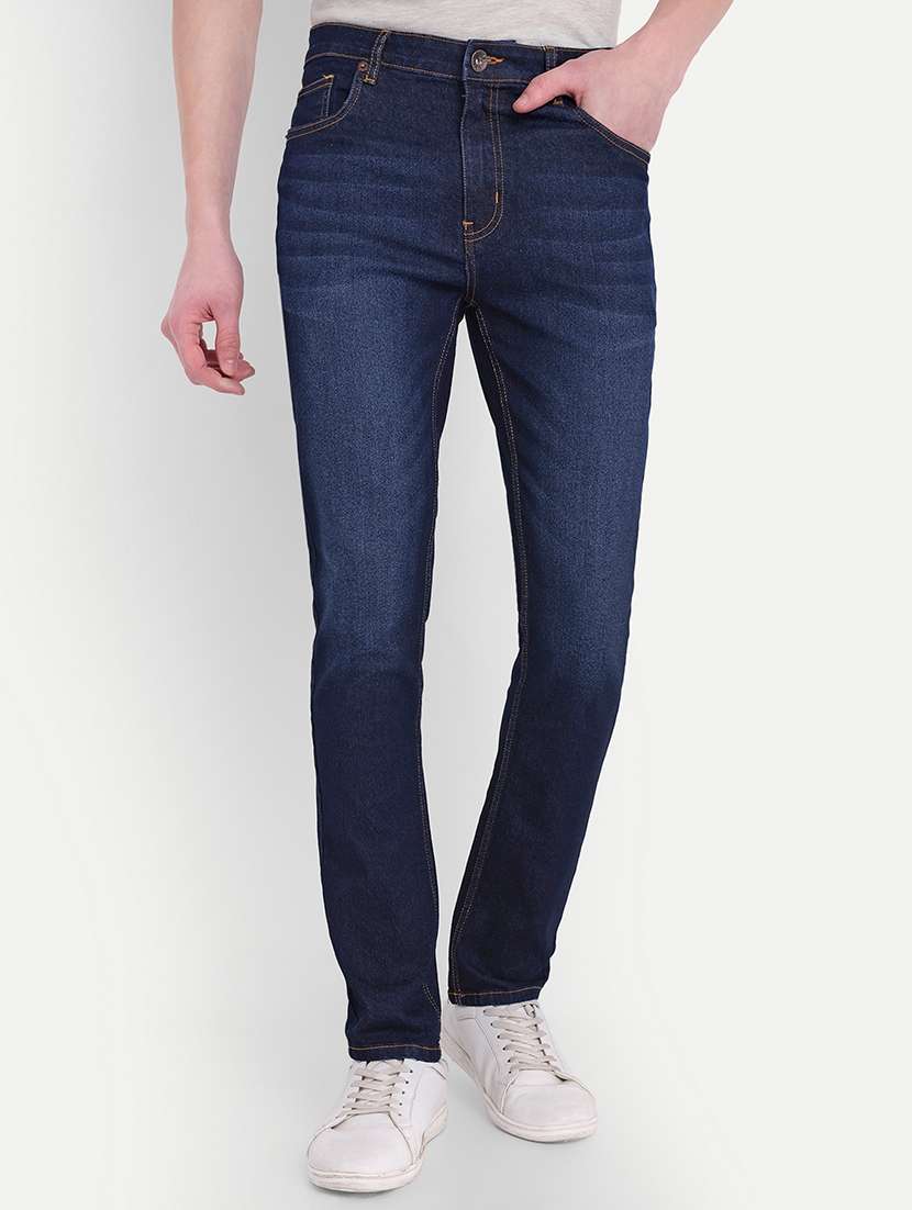 men mid rise full length denim jeans