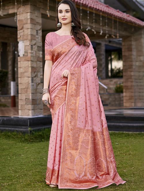 women self design banarasi festive wear saree with blouse - 21789635 -  Standard Image - 0