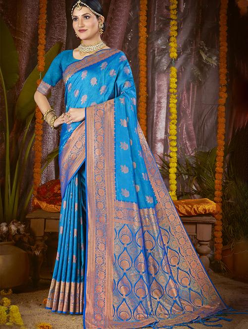 women self design banarasi festive wear saree with blouse - 21789664 -  Standard Image - 0