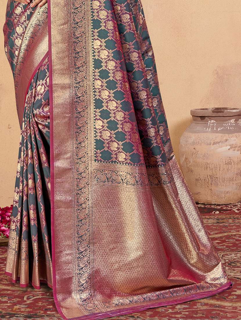women self design banarasi festive wear saree with blouse - 21789689 -  Standard Image - 2