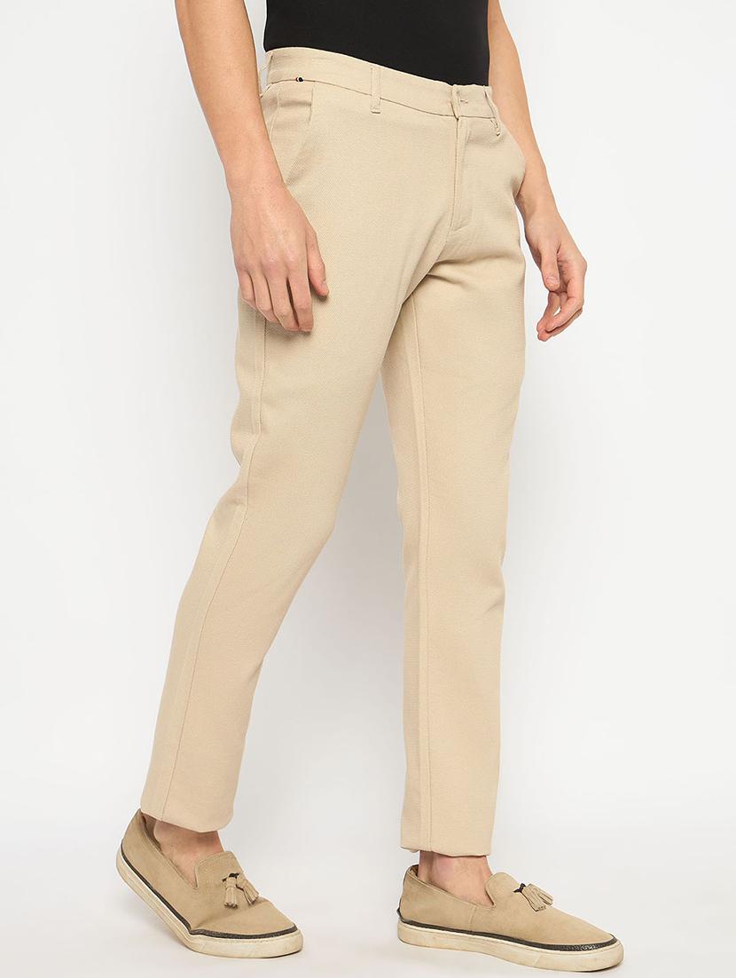 men solid mid rise casual chinos - 21790953 - Standard Image - 2