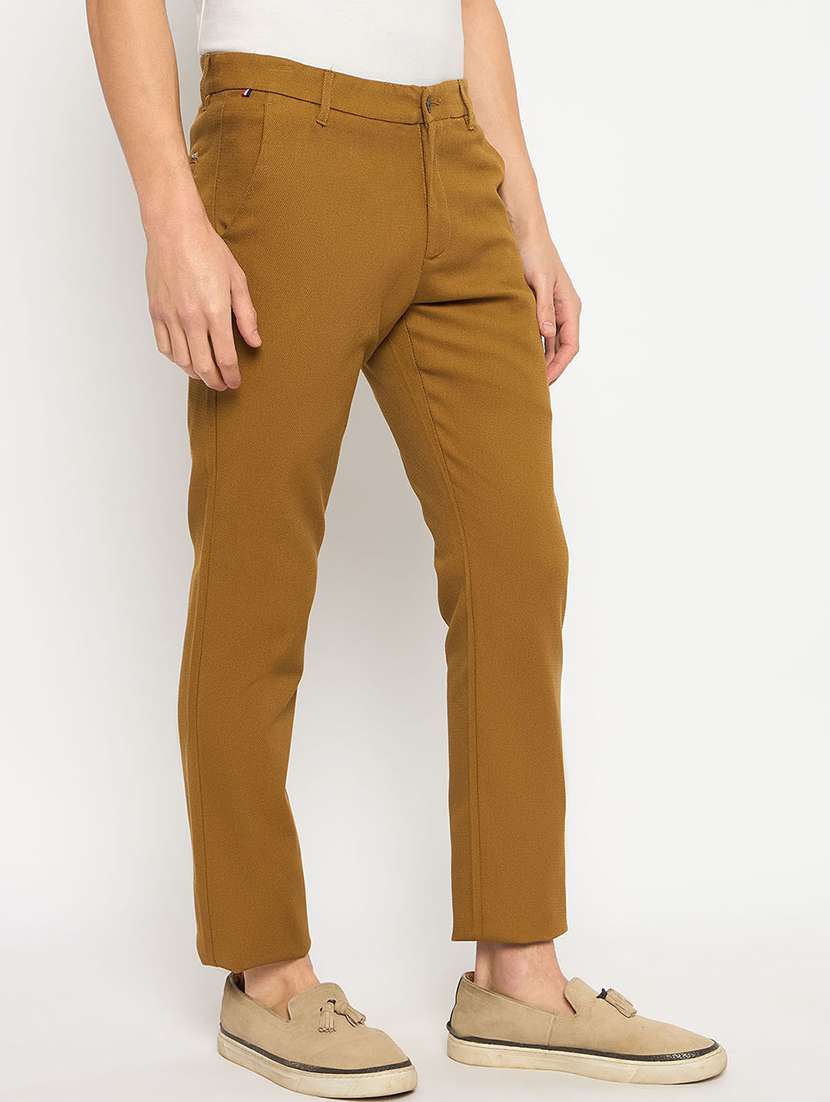 men solid mid rise casual chinos - 21790955 -  Standard Image - 2